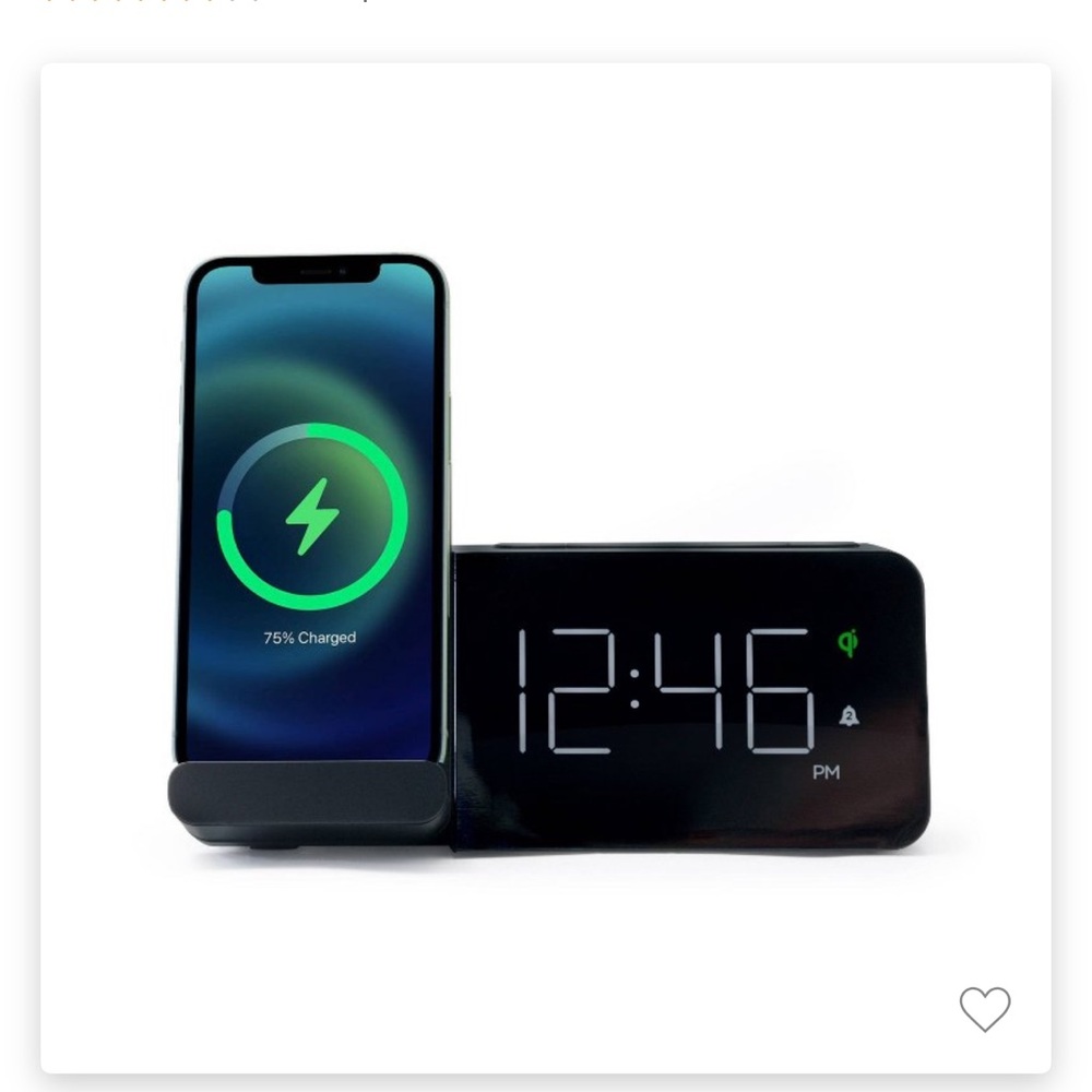 Power Stand Alarm Table Clock Black - Capello